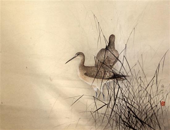 Ozawa Minamitani Studies of quail and wading birds, 19 x 24in.
